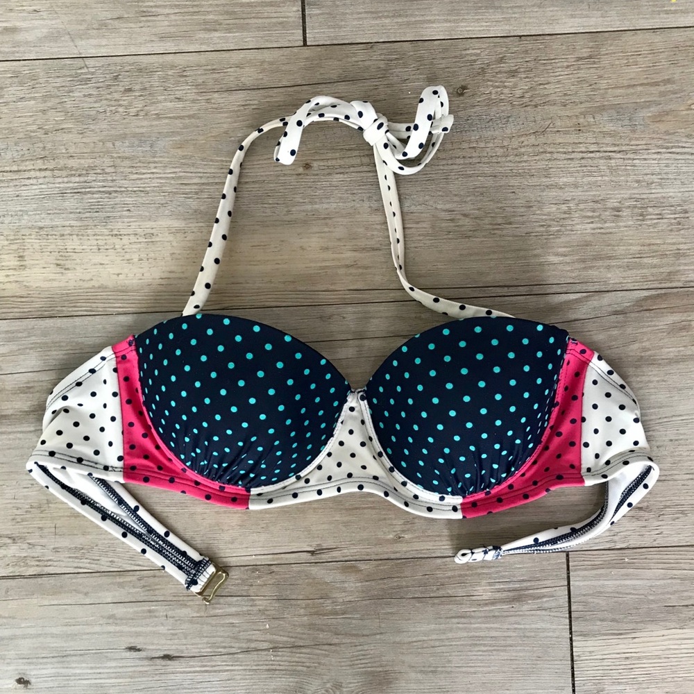 Xhilaration Polka Dot Padded Push-Up Bikini Top